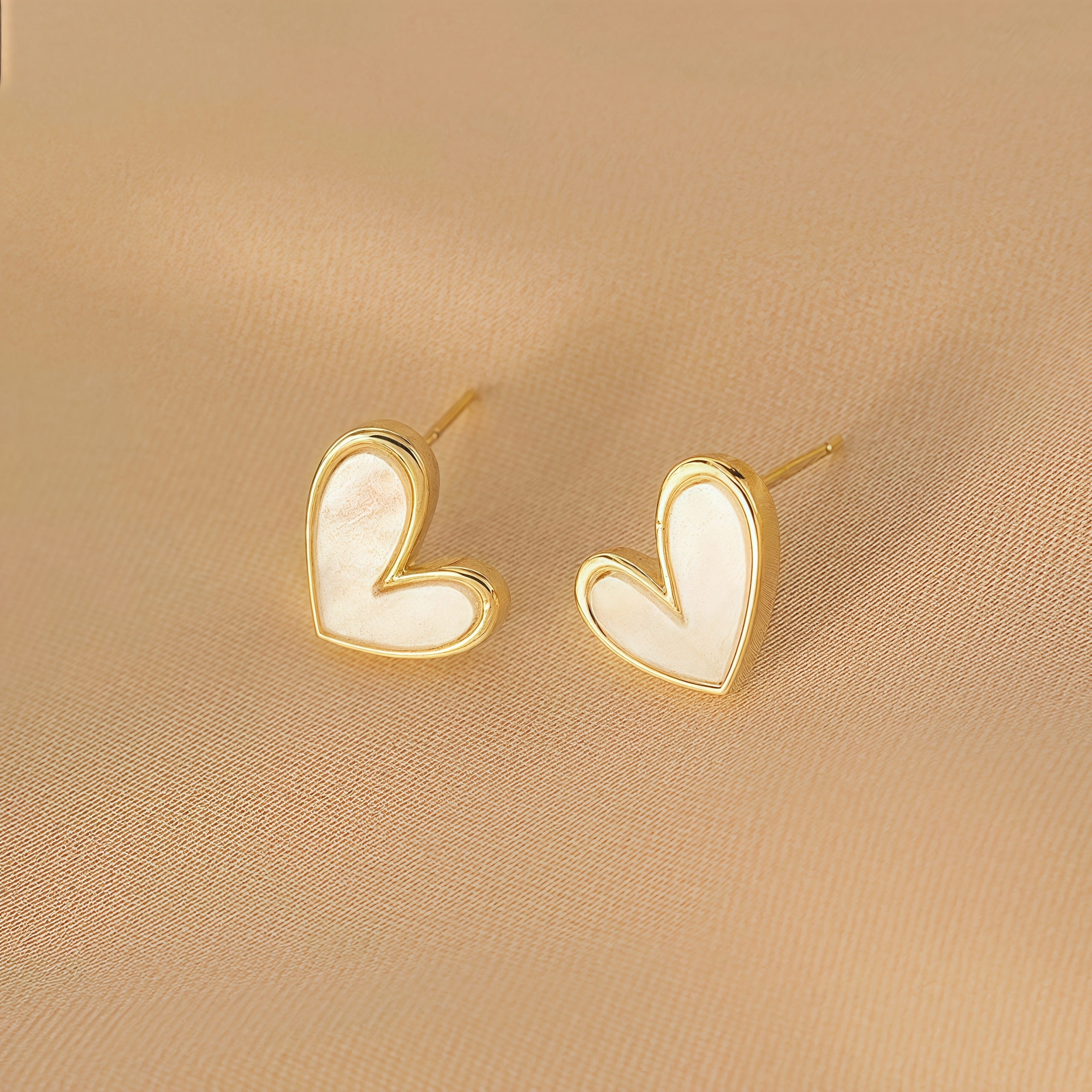 Heart Shaped Stud Earrings - Hypoallergenic Stainless Steel